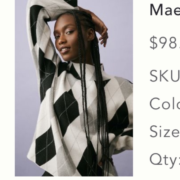 NWT Maeve XS Mock Neck Black and white sweater - Picture 9 of 9